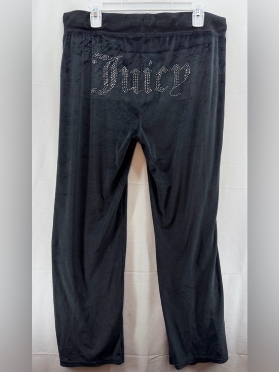 Juicy Couture Pants - Juicy Couture Black OG Y2K Velour Rhinestone Juicy Lounge Pants Size XL